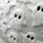 coussin halloween fantômes blancs oranges amovible lavable moderne zip caché