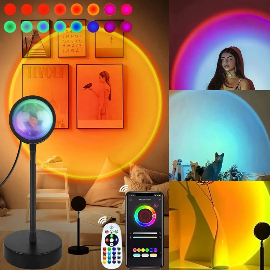 lampe led multicolore moderne télécommande usb app multiorange rouge verte bleue