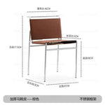 chaise moderne cuir couleur orange noir blanc tringles chromées contemporaine