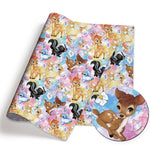papier cadeau disney personnages anna elsa ariel bambi bleu rose jaune blanc