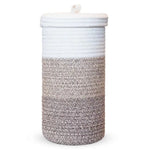 panier rangement corbeille linge noir blanc rayures diagonales moderne respectueux environnement poignée cuir