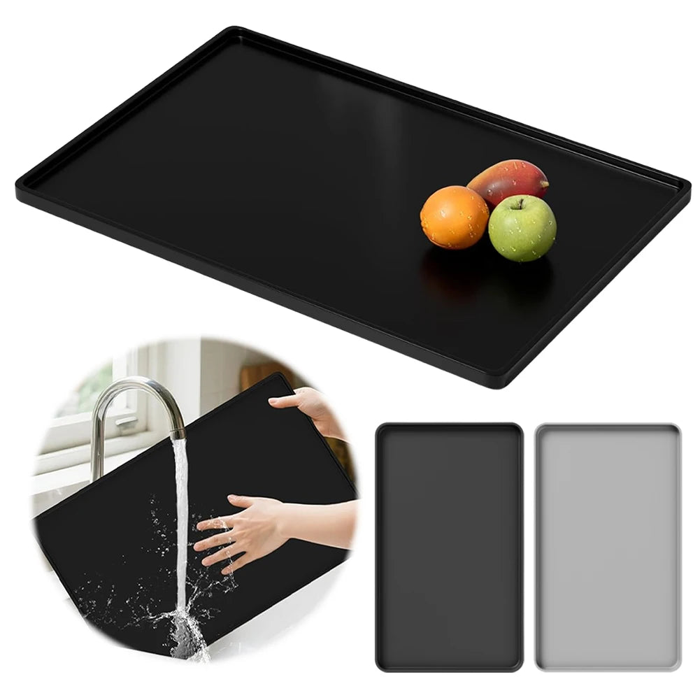 tapis protection appareils ménagers silicone noir moderne sans adhésif 47cm 28cm