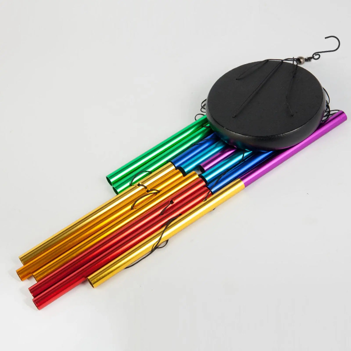 carillon éolien musical multicolore moderne cloches rondes crochet métallique apaisant relaxation méditationextérieurcoration