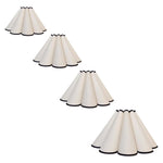 abat jour table moderne blanc plissé bordure noire décoration chambre