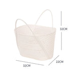panier rangement maille géométrique blanc rose jaune gris moderne poignées détachables utilisation multiple portable