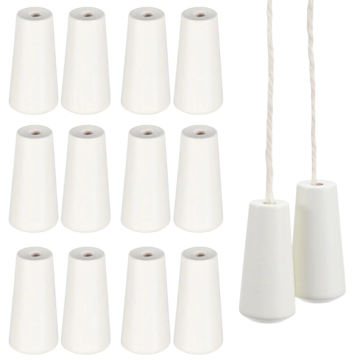 rideau blanc modernes tringle 12 unités opaques rondes coniques coton cheveux synthétiques