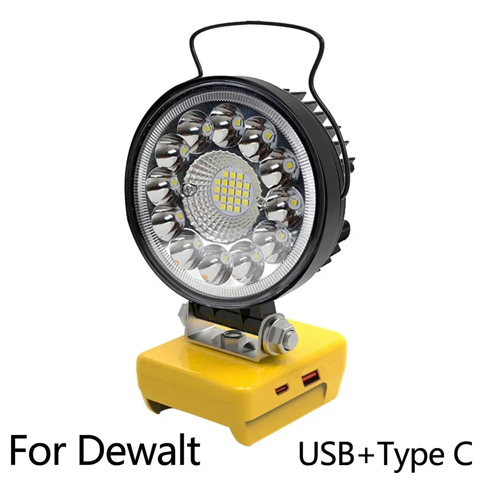 lampe travail led noir jaune 5000lm 35w clips usb moderne fonctionnelle