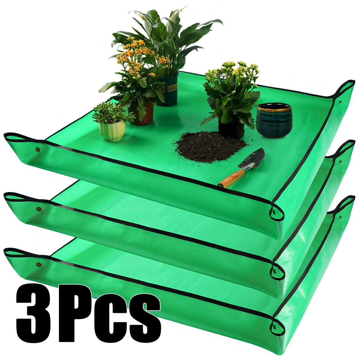 tapis jardinage imperméable pliable rempotage plantes fleurs terre potager extérieur moderne vert