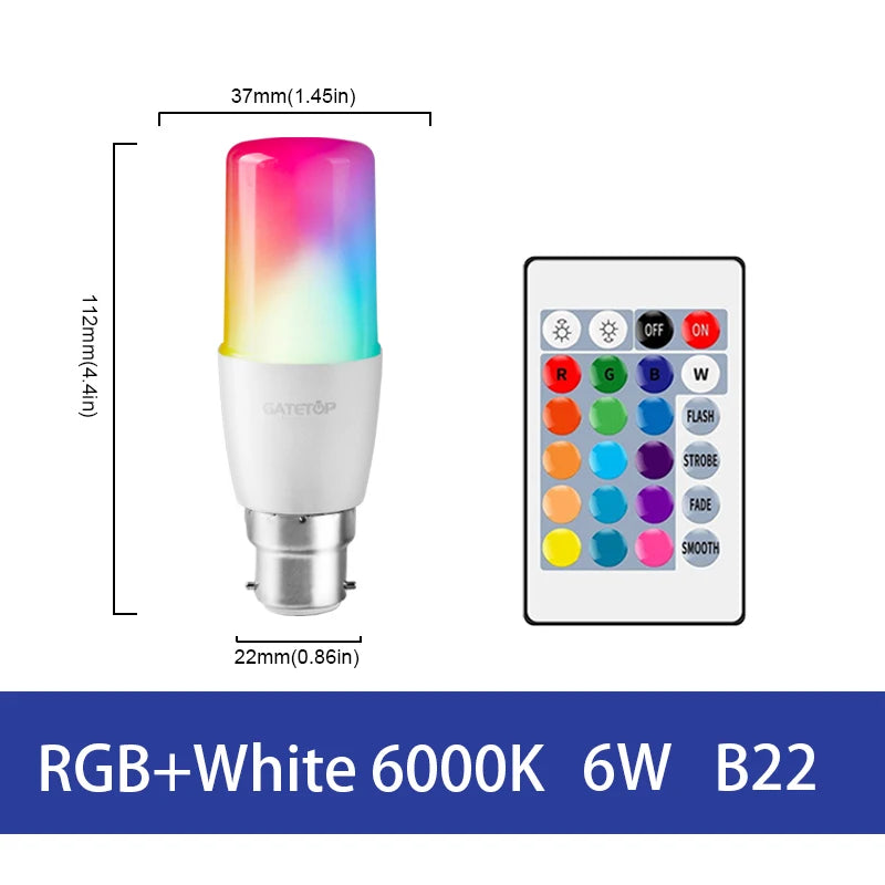 ampoules led rgb blanc multicolore transparentes modernes télécommande e27 e14 gu10