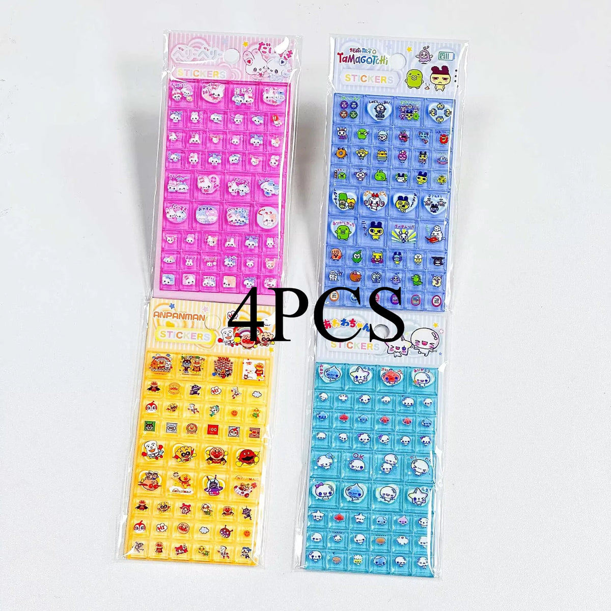 sticker anime rose bleu jaune gris adhésif cartoon mignon décoration téléphone portable jouet cadeau