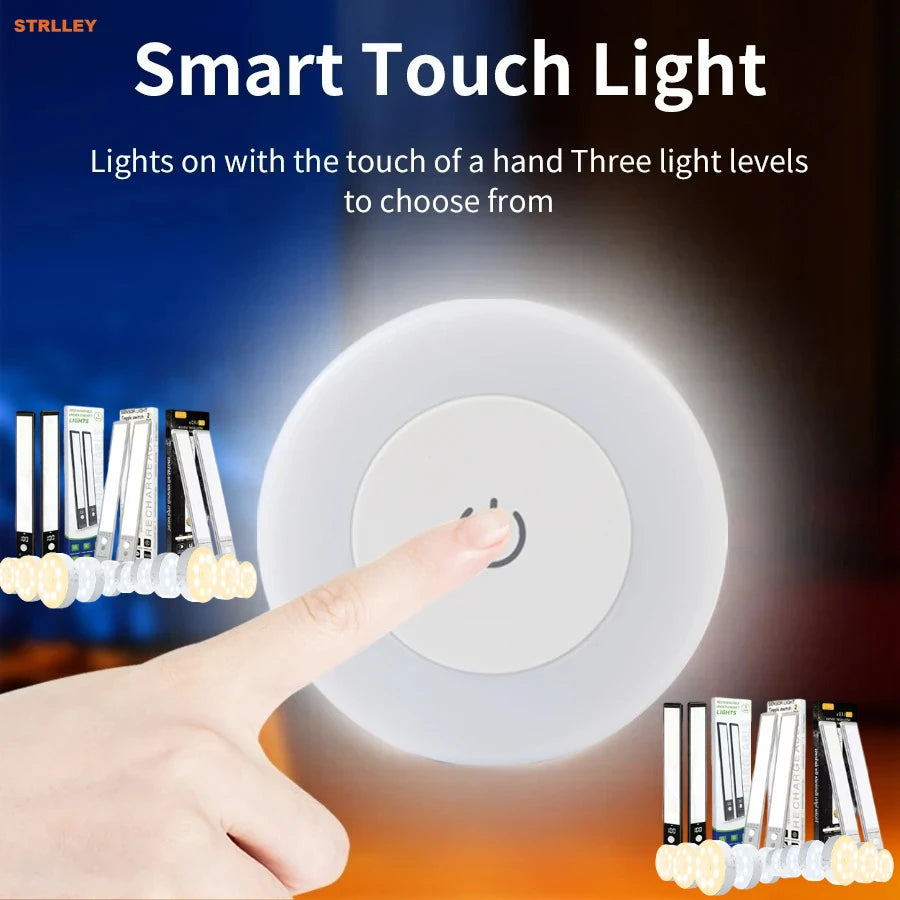 lampe nuit tactile rechargeable sans fil led blanche murale autocollante chambre placard cuisine