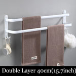 porte serviettes mural blanc moderne aluminium laqué clips trois étages salle bain