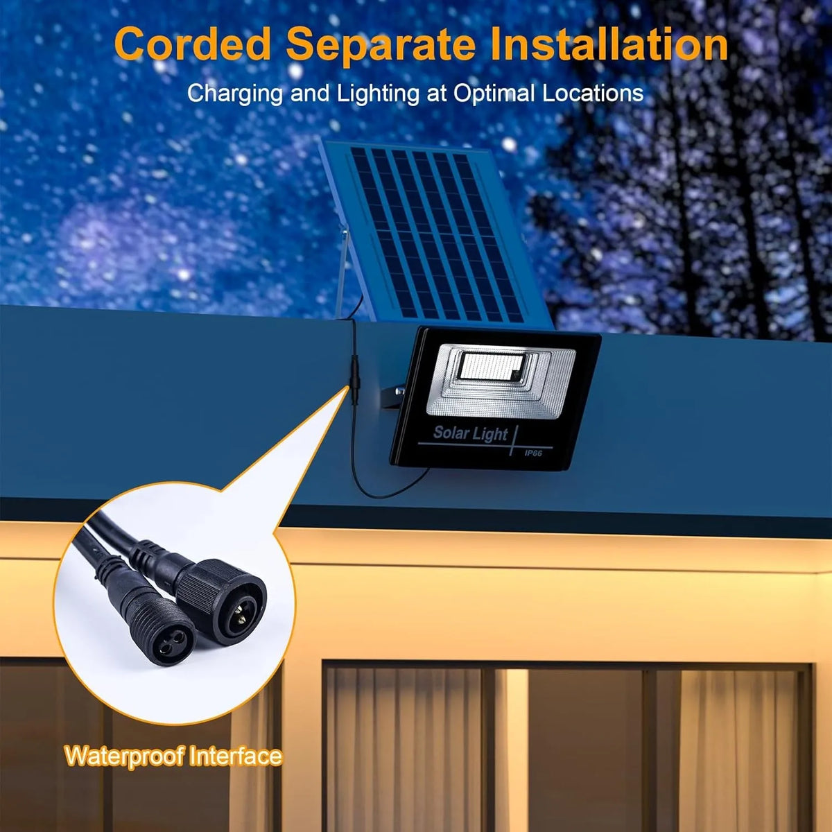 projecteur solaire led noir moderne bras rotatif ip67extérieur rechargeable télécommande