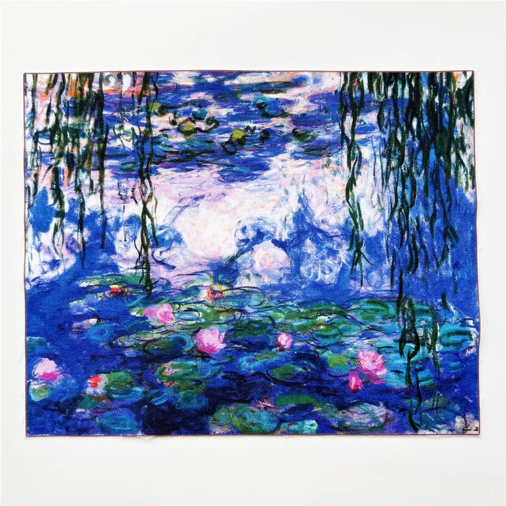 toile d'art impressionniste multicolore peinture l'huile décoration murale coton résistance abrasion 20x25cm