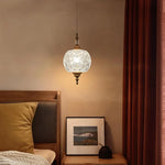 suspension lumineuse verre transparent gravé classique câble interrupteur 4000k 3000k 6000k chambre salle bain