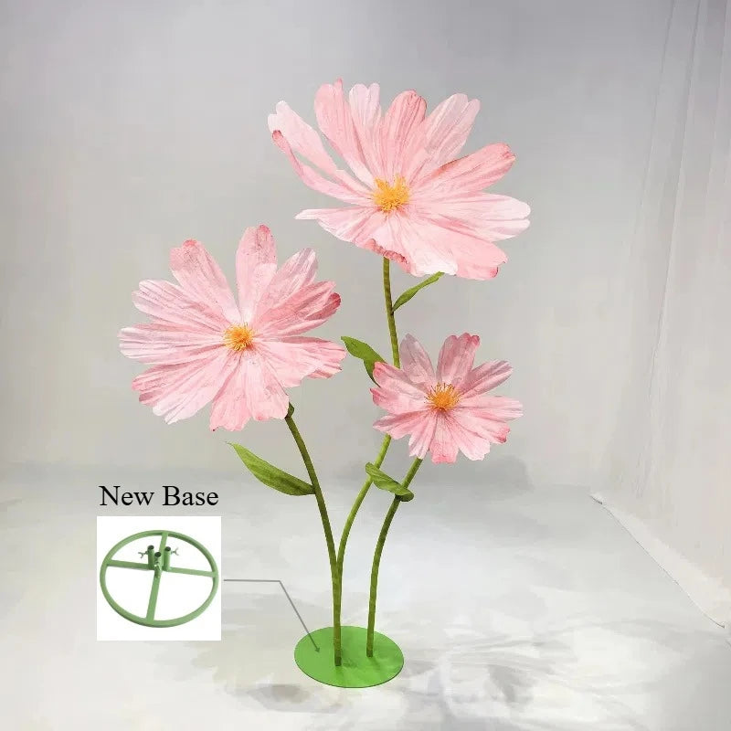 fleurs artificielles papier grandes marguerites décoration mariage anniversaire événements transparentes moderne minimaliste