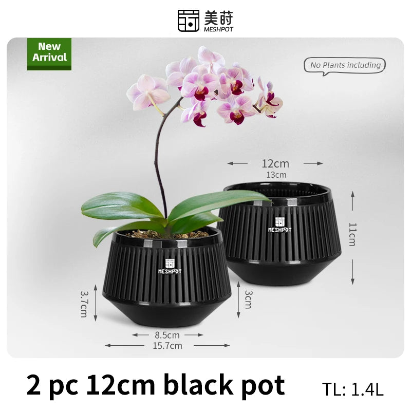 pots orchidées blancs moderne ventilation aération plateaux intérieurs extérieurs
