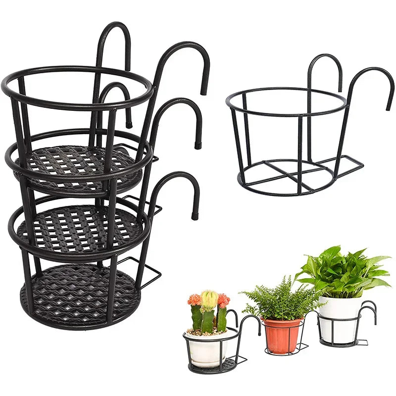panier suspendu métal chromé balcon pot fleurs moderne minimaliste crochet treillisextérieur