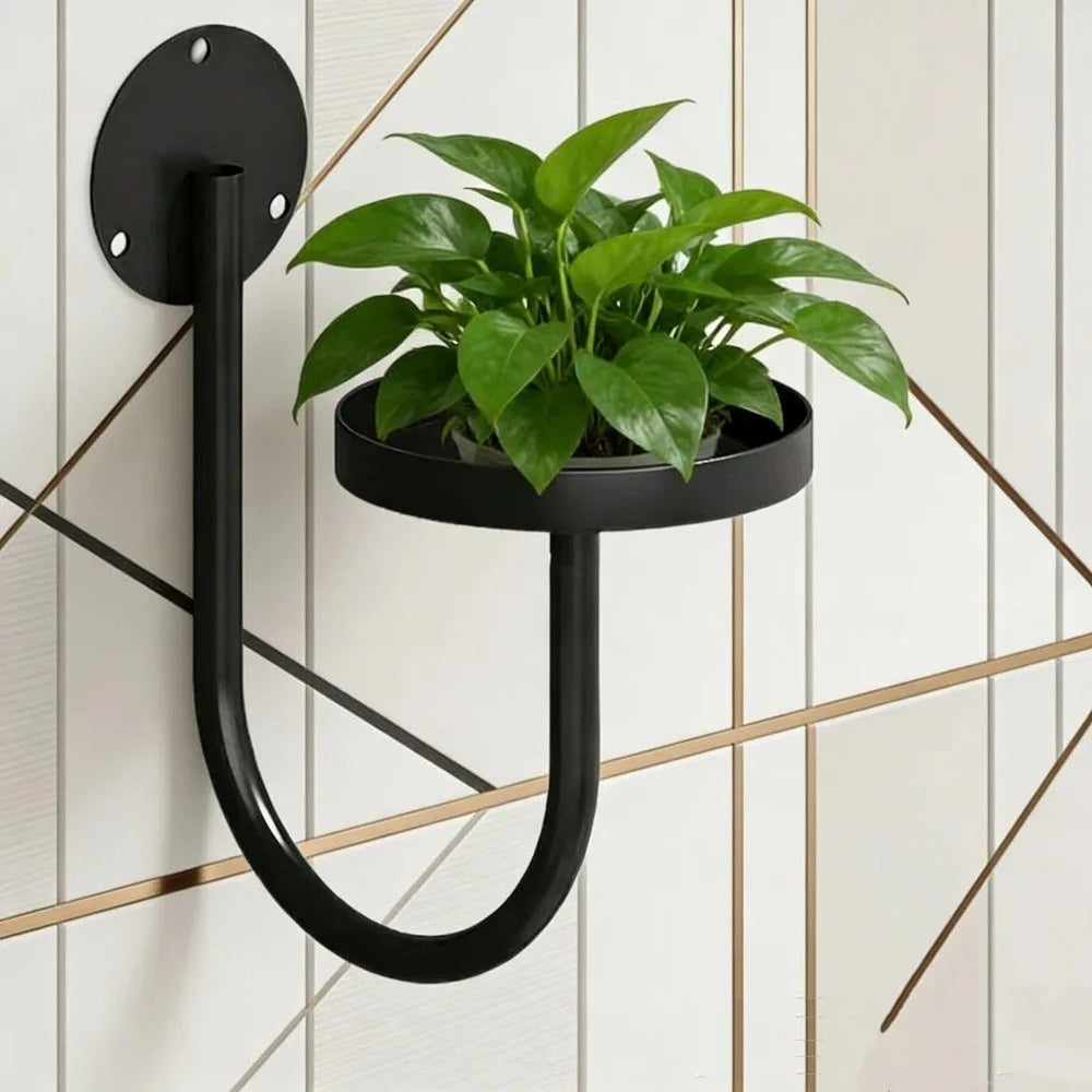support mural moderne noir geometrique plantes decoration suspendu fixe murétales