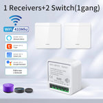 interrupteur mural sans fil blanc smart wifi rf 433mhz moderne minimaliste