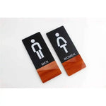 panneau toilette homme femme acrylique adhésif noir blanc brun symbole texte classique porte maison