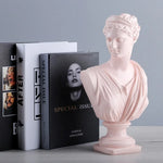 statue antique féminine résine bleu foncé rose clair classique moderne buste décoration maisonscrição acrílica