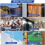 corde ressort argentée lisse industrielle fixations clous expansibles inoxydables jardin plantation abri