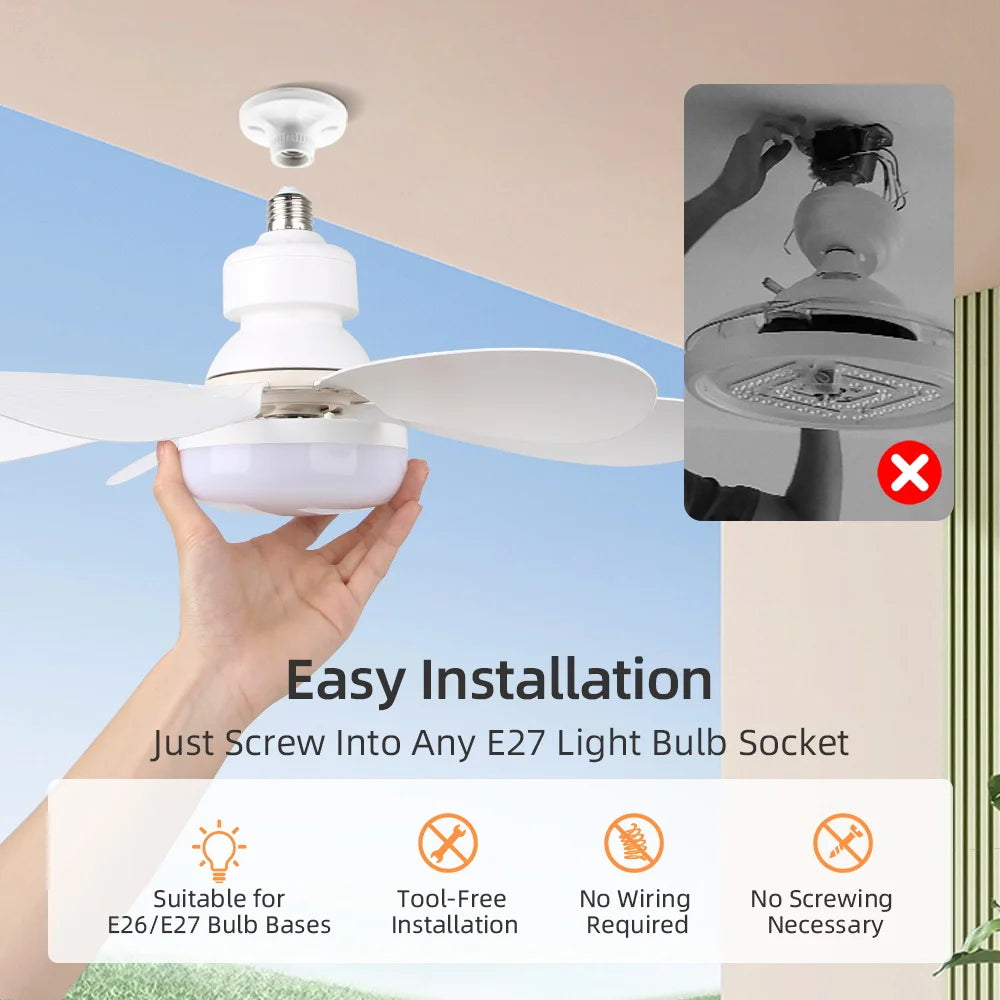 ventilateur combi lampe blanc moderne vitesses télécommande 3000k 6500k dimmable