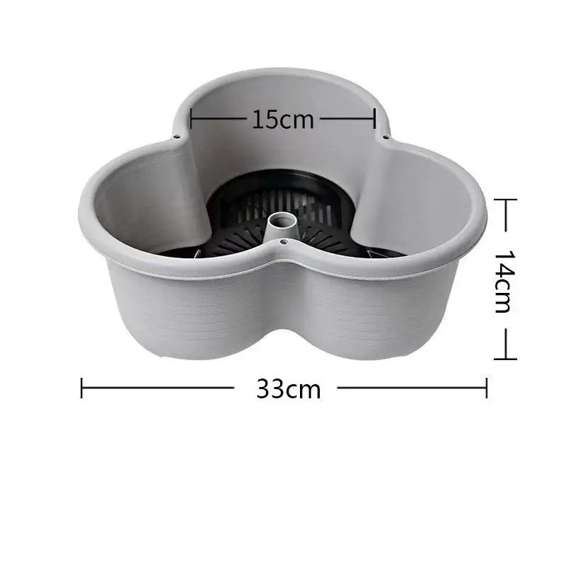 jardinière empilable pot fleurs gris texture mat moderne drainage boue support base
