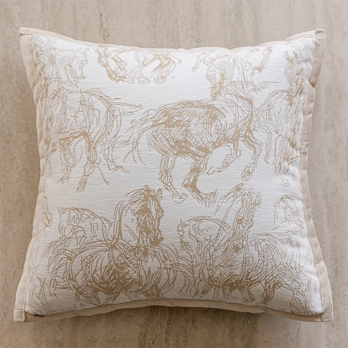 taie d'oreiller carrée jacquard géométrique beige marron contemporaine opaques décoration maison voitures polyester 45x45cm