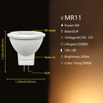 projecteur led mr11 gu4 12v 3w blanc moderne 3000k 4000k 6000k