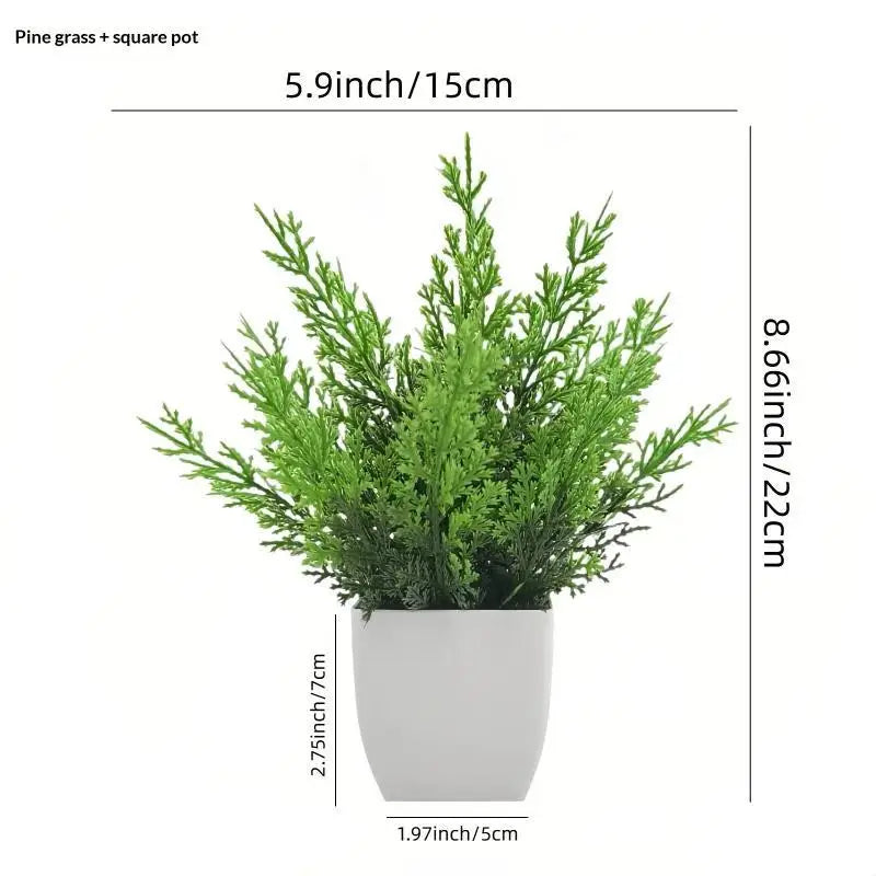 plantes artificielles feuilles vertes fleurs violettes pot blanc minimaliste décoration intérieure sans entretien