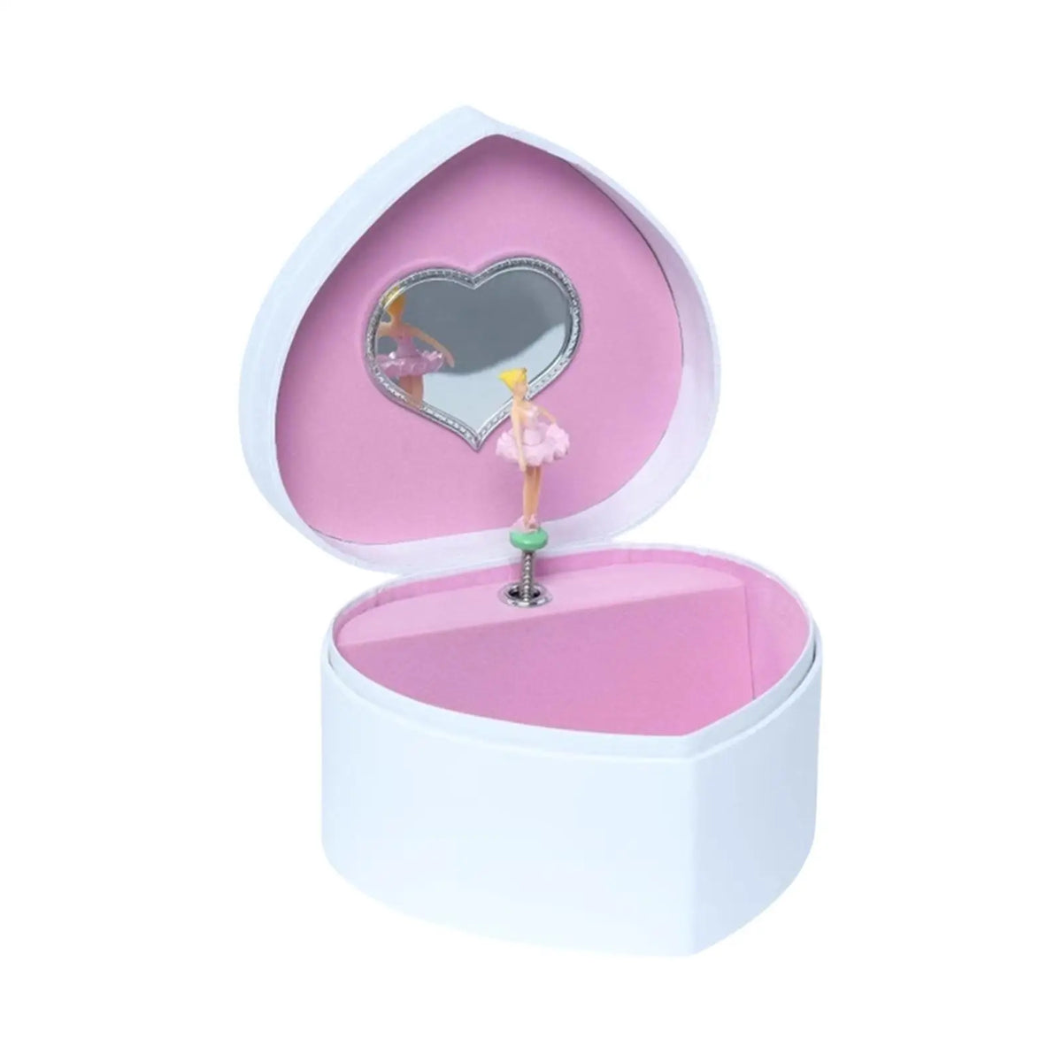 boîte bijoux musicale danseuse bois blanc rose miroir vis classique enfants