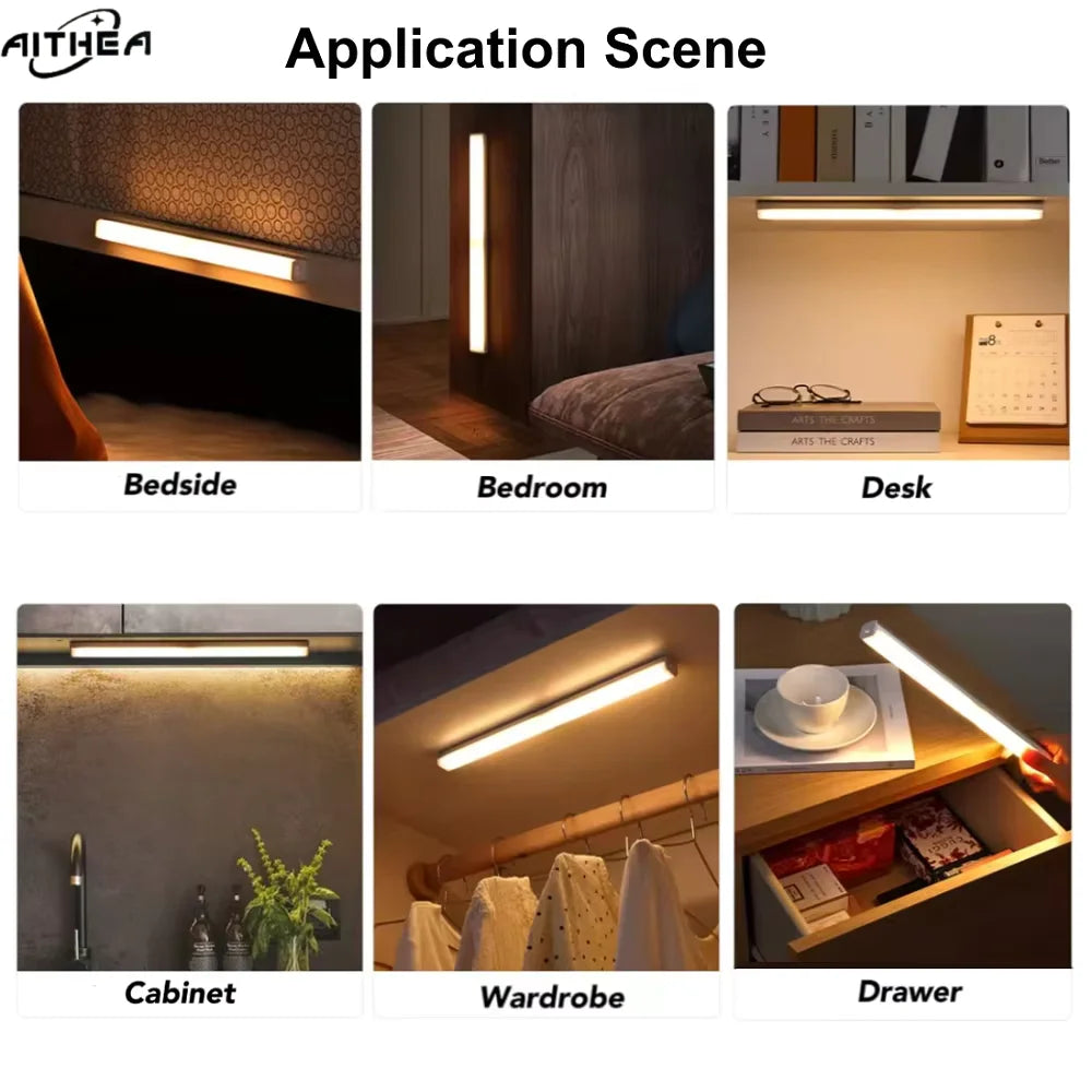 lampe led détecteur mouvement rechargeable usb blancs veilleuse rectangle moderne minimaliste adhésif