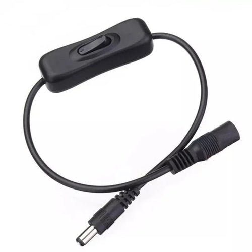 interrupteur led noir moderne adhésif câble 30cm connecteurs 5.5mm 2.1mm 24v 3amps