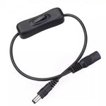 interrupteur led noir moderne adhésif câble 30cm connecteurs 5.5mm 2.1mm 24v 3amps