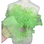 tissu plissé rose clair vert fluo bleu décoration élégante semi transparent fronces dentelle polyester