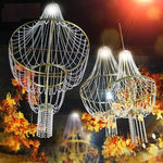 pendentif cristal or décoration maison mariage banquet festif élégant suspension métal doré
