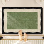 tapis bain vert rayures bordure dentelée moderne élégant imperméable antidérapant polyester usage maison hôtelextérieur