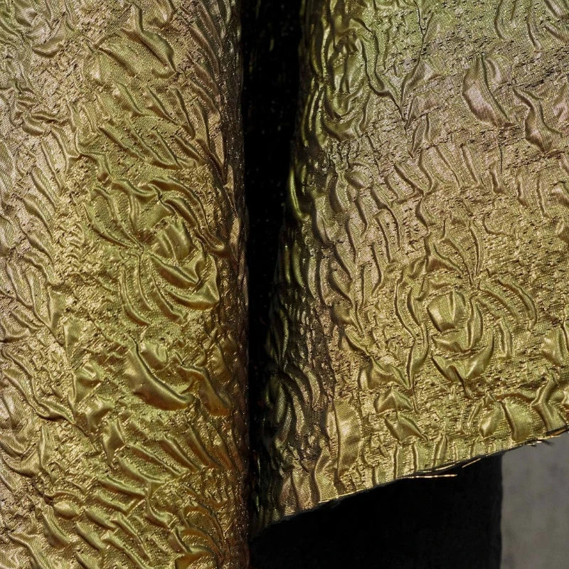 tissu decoratif doré ondulé moderne élégant biodegradable polyester 19% or 142cm large