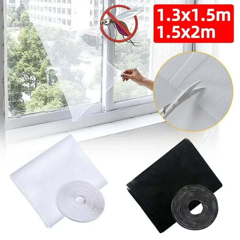 filet anti moustiques adhésif fenetre blanc noir maille fine moderne transparent ventilation légère