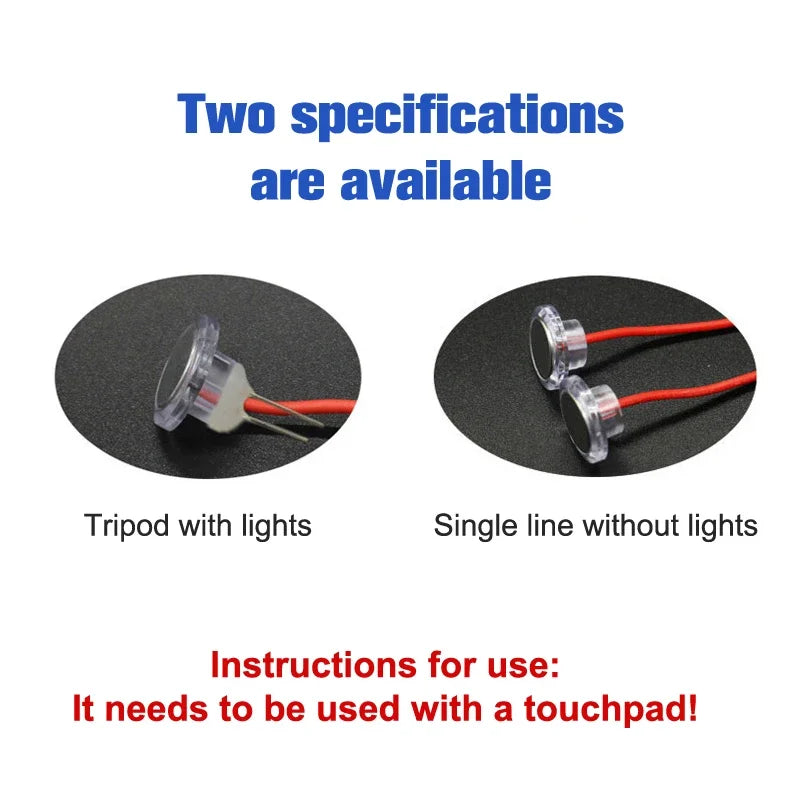 interrupteur tactile rouge fil argenté technique industriel transparent sans lampe