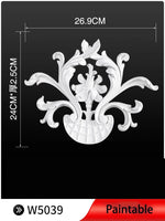 appliques decoratives sculptees floral classique blanc meubles deco mur opacite grande taille DIY