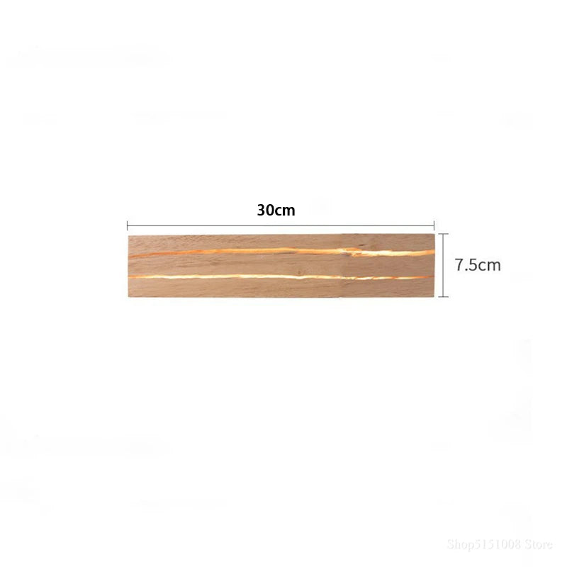 lampe murale led bois moderne minimaliste chaleureuse éclairage intérieur 30cm 50cmversible lumière chaude