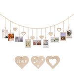 cadre mural photos bois boho rustique clips beige blanc simple geometric