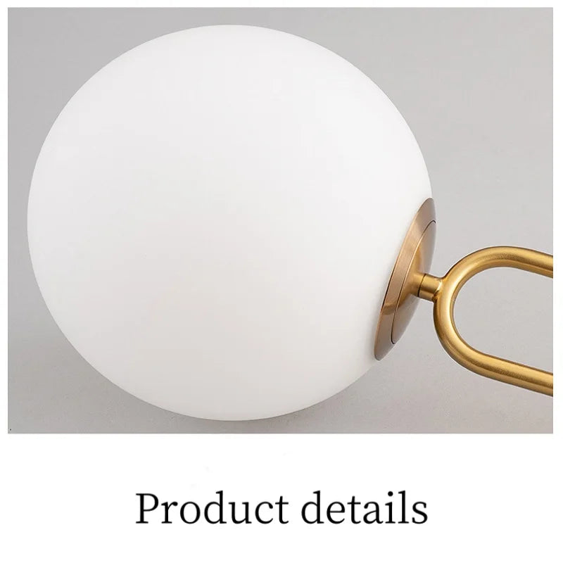 suspension lumineuse moderne sphérique blanche dorée minimaliste chambre salonhôtel