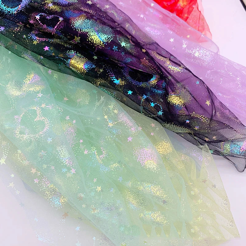 tulle rouge étoiles paillettes tulle violet coeurs nylon transparent décoratif 150cm événement mariage anniversaire