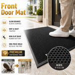 tapis d'entrée moderne résistant l'eau noir antidérapant facile nettoyer 60x90cm