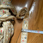 ruban dentelle brodé adhésif motif floral noir or couture mariage décoration couture