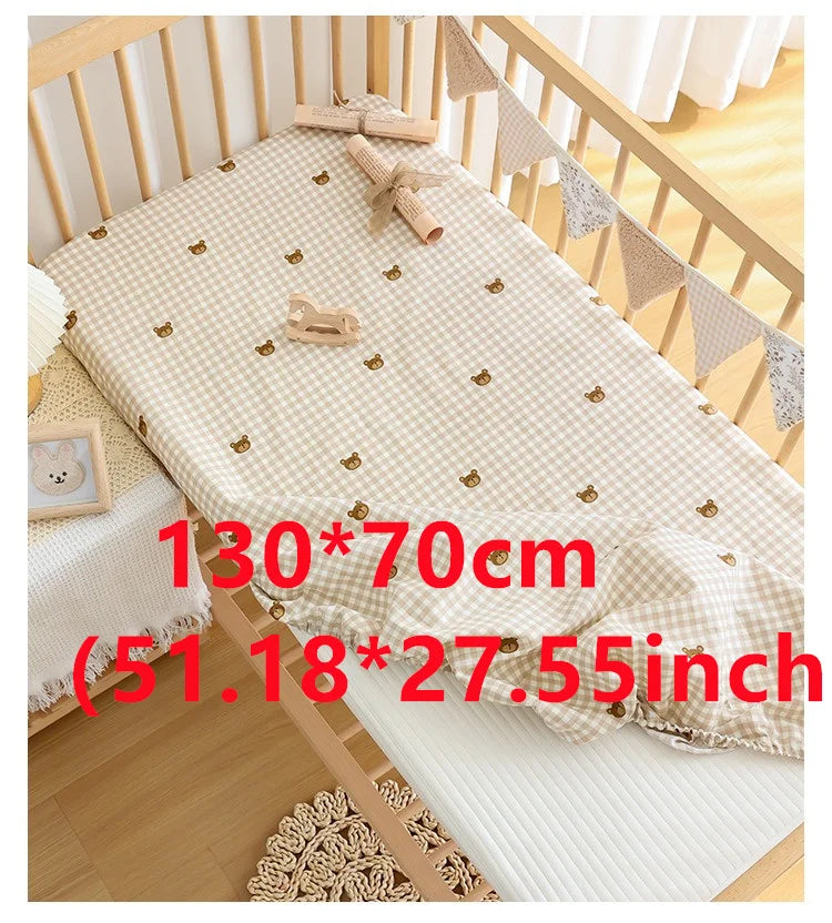 drap housse bébé imprimé animaux gris blanc moderne 90x50 120x60 130x70 polyester coton